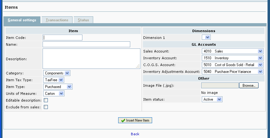 web accounting, items web accounting, items